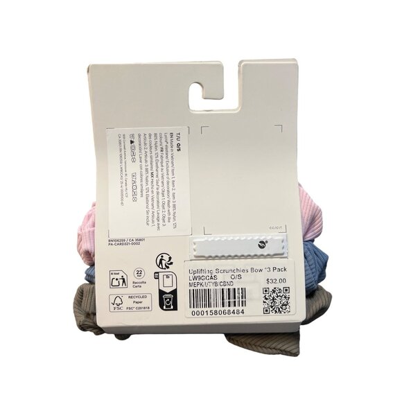 Lululemon Uplifting Scrunchies 3-Pack w/Bow Meadowsweet Pink/Utility Blue/Carbon - Picture 2 of 2